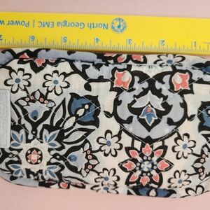 Vera Bradley Black and Blue Floral Quilted Eyeglass Pouch